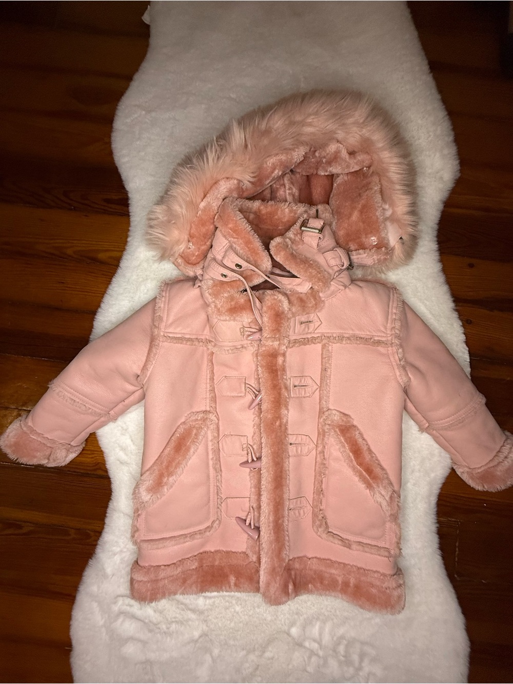 Girls Jordan Craig pink color moto shearling jacket (Sz 3)